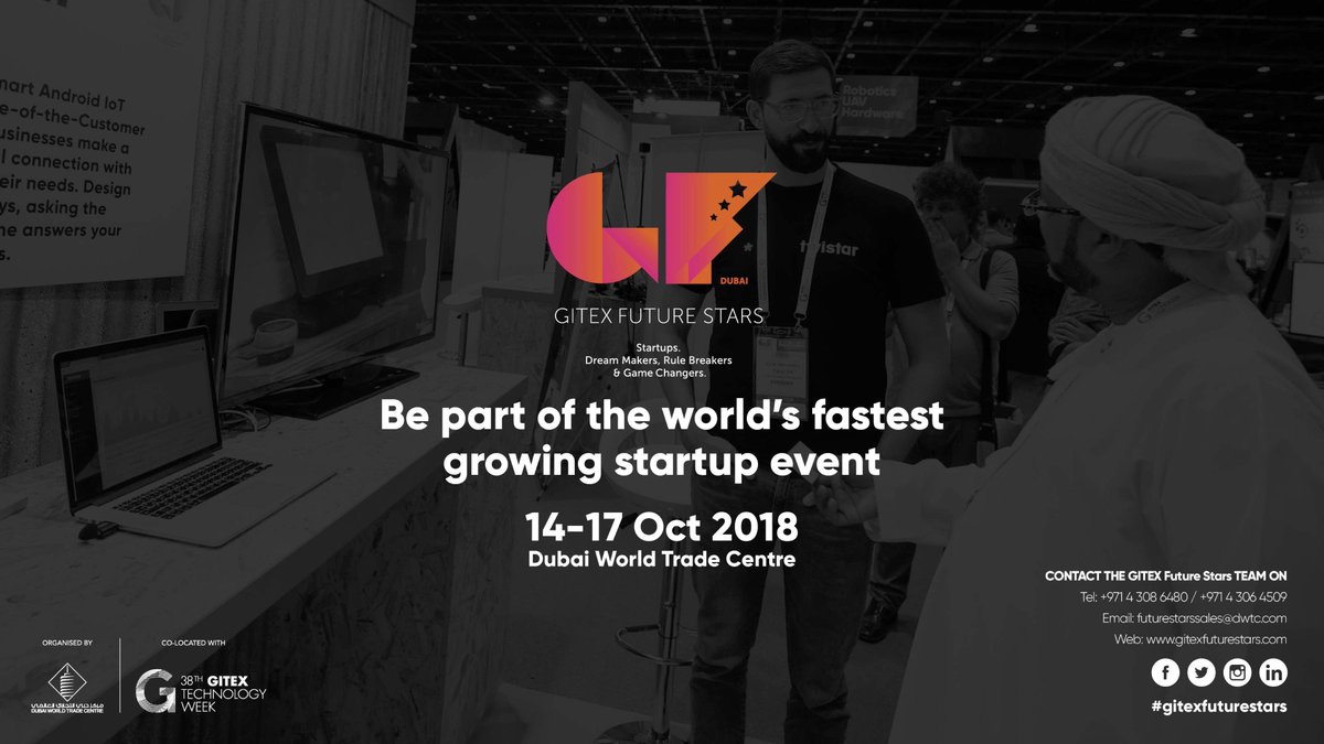 twistar_co's tweet photo. Looks like #TeamTwistar is the face of #GitexFutureStars again!    ;-)     @GITEXTechWeek and especially @GITEXFS It's a great event in the #Startup Calendar and really worth attending. #GITEX #GITEX2018 #UAE #DWTC https://t.co/z2FoaVP6Kv