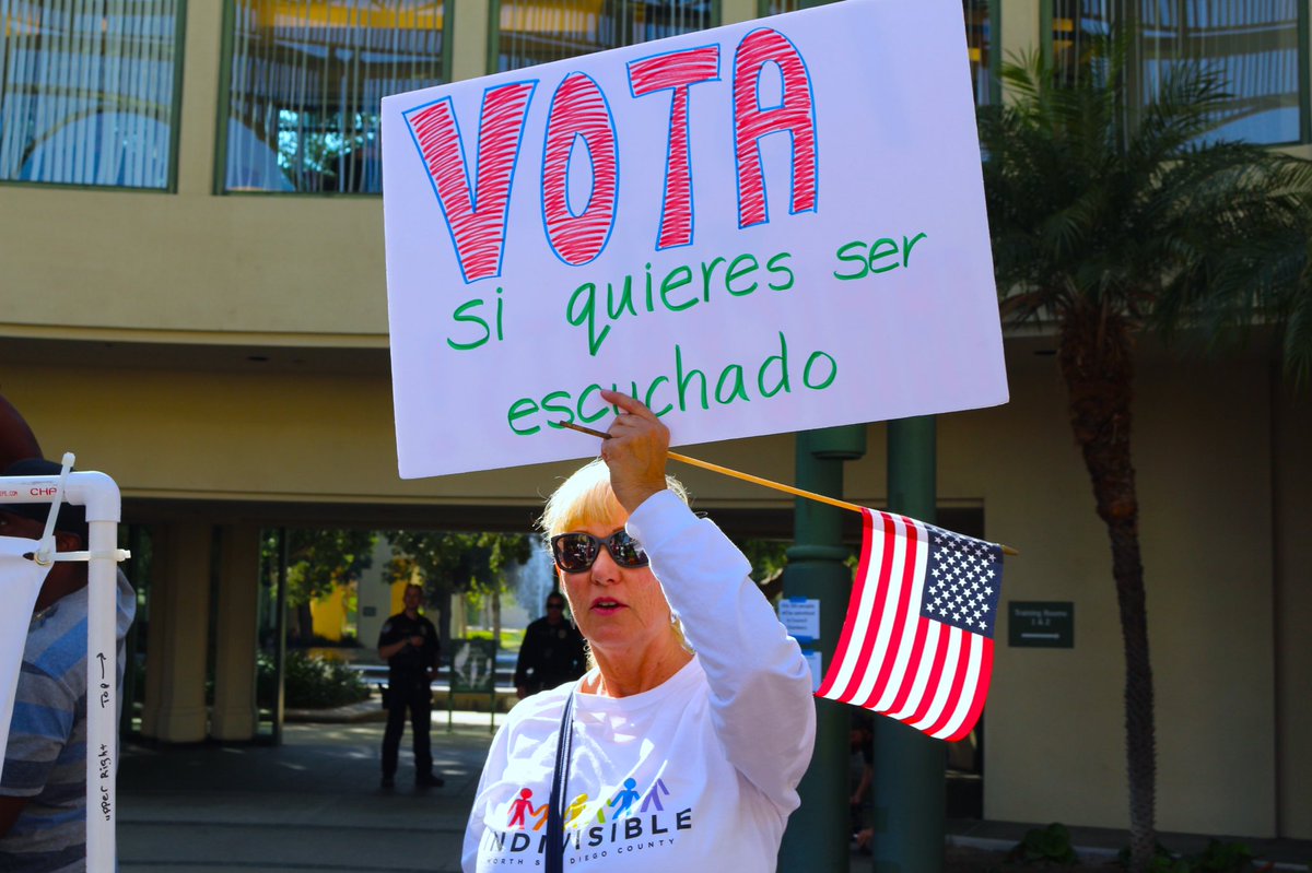 SDIndivisible's tweet image. We lost tonight's council vote. The city of #Escondido CA will join Trump lawsuit to block #SB54, our sanctuary state law
But we will not be silenced. 
We will out-hustle, out-register &amp;amp; out-organize to vote them OUT in 2018! 😎
#CaliforniaValues