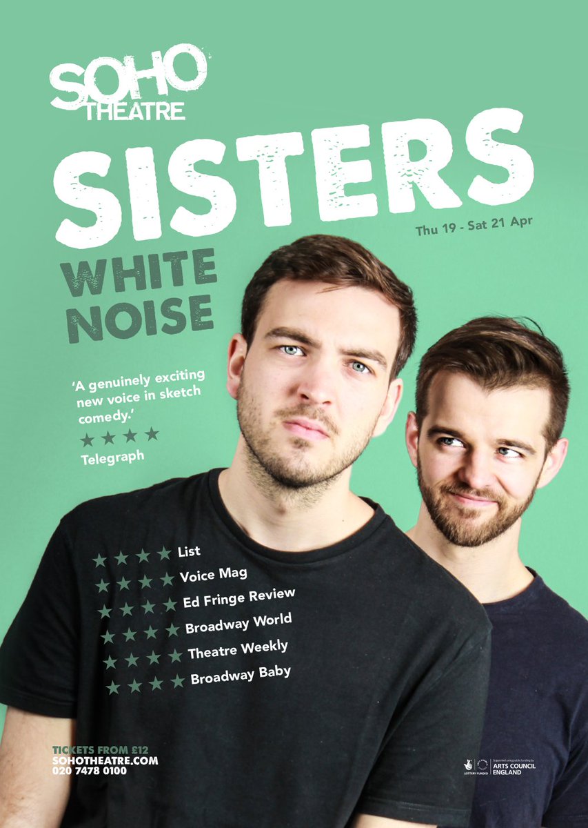 sisterscomedy's tweet photo. Two weeks to go until the last run of our debut show @sohotheatre. Come see it before we put it to bed and start yelling at you about the new one. Book your tickets here: https://t.co/nK8Cao527C #sohotheatre https://t.co/M5LZtpgV1a
