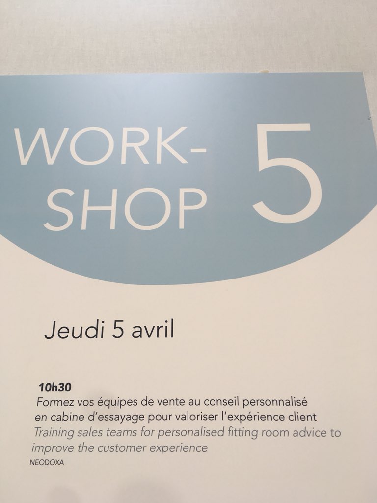 NeodoxaMerch's tweet image. NEODOXA &amp;gt;&amp;gt; Formation conseil personnalisé en cabines d’essayages &amp;gt;&amp;gt; Workshop 5 Univers Human &amp;gt;&amp;gt; Dans 10 minutes sur le #salontraffic
