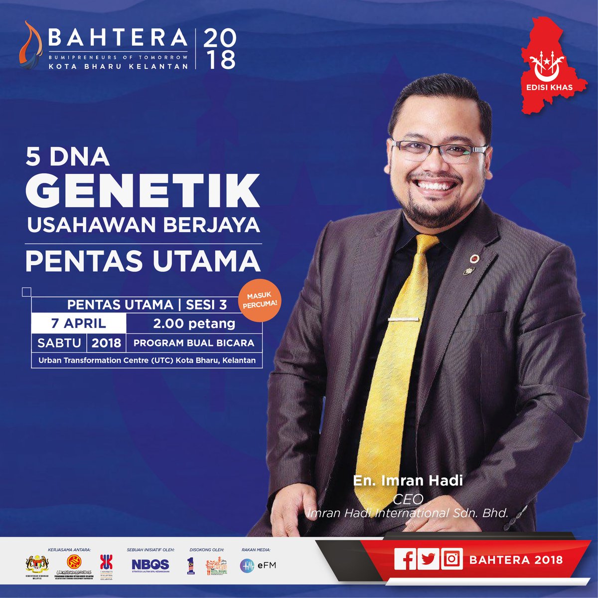 bahtera2018's tweet photo. Pendaftaran untuk program pentas utama masih dibuka. Bagi usahawan dan bakal usahawan yang belum mendaftar, dapatkan tempat anda sekarang juga. Sertai kami hujung minggu ini di UTC, Kota Bahru Kelantan!
.
Daftar di sini: https://t.co/paVgGJAcgN
.
#bahtera2018 #bahterakelantan https://t.co/V9zEf5PaNi
