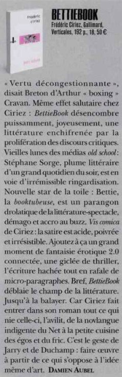 #BettieBook lu par Damien Aubel <a href="/damienaubel/">Damien Aubel</a> du magazine Transfuge <a href="/Transfuge/">Florent de Gantès</a>. Je ne suis pas un Déménageur breton, plutôt un Balayeur !