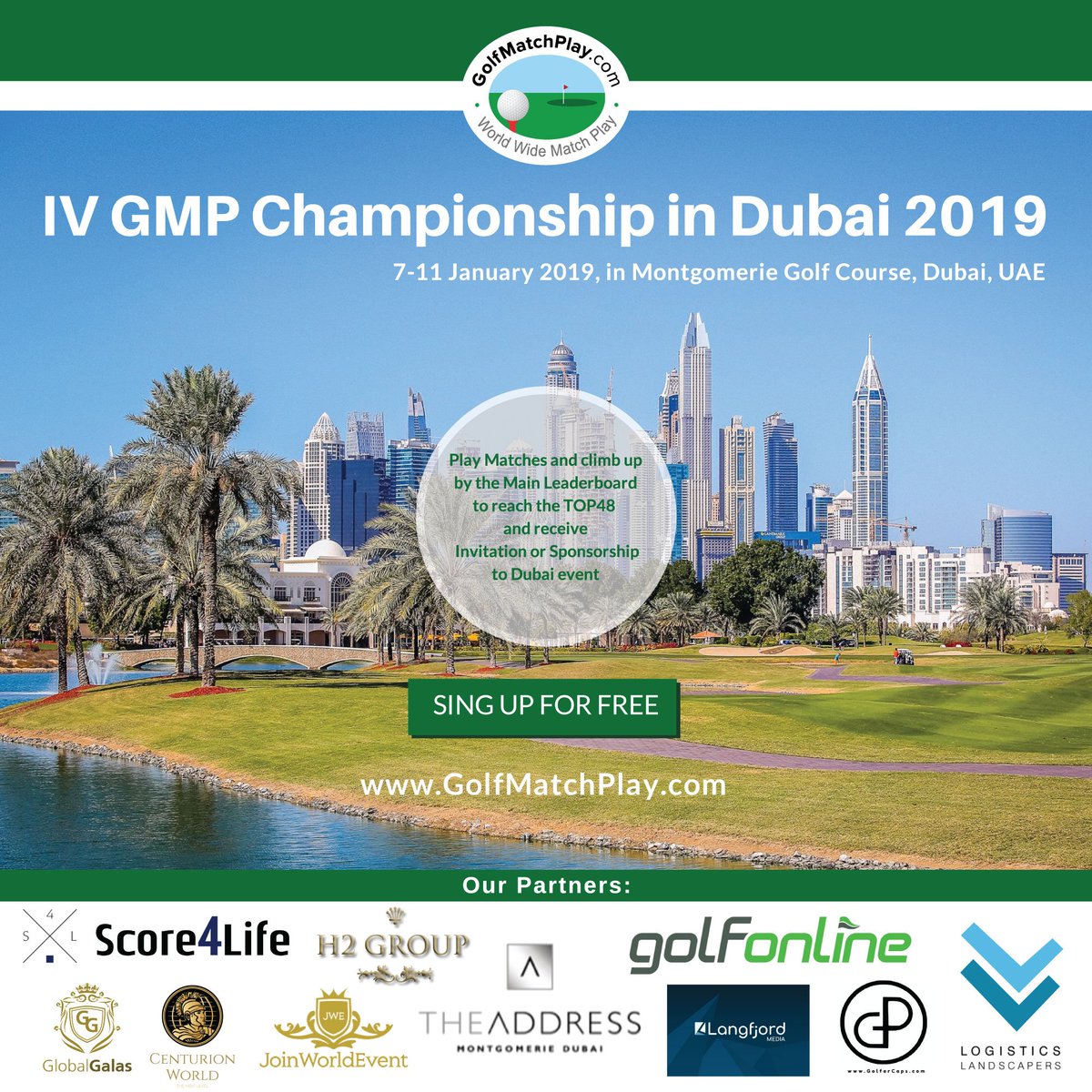GolfMatchPlay's tweet photo. Play Matches and climb up by the Main Leaderboard to reach the TOP48 and receive Invitation or Sponsorship 
to Dubai event at one of the most exclusive golf clubs in UAE - The Montgomerie Golf Club. 🇦🇪@golfersnetwork @golfnewsmag https://t.co/YJY3qX4Iq3
