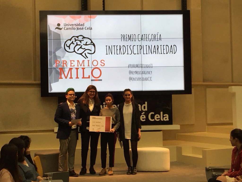universidadcjc's tweet photo. Y llega la hora de entregar los #PremiosMilo18. 😱😱Enhorabuena a todos los ganadores. 🏆 Estamos muy orgullosos de todos vosotros. Fantástico trabajo el de nuestros alumnos de la @UCJCom Muy orgullosos de todos vosotros. Gracias @HeyMediaAgency @Ismael_Beiro @JesOrtizAl https://t.co/C6z4AFcxjv
