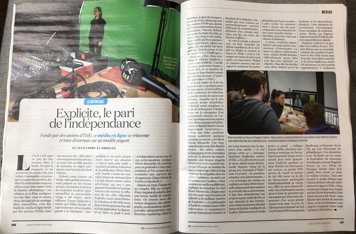 R_Badache's tweet photo. "Explicite, le pari de l’indépendance"
Le lancement d’@expliciteJA, c’est aujourd’hui! (Via @lobs) https://t.co/bN4M4EJbcx