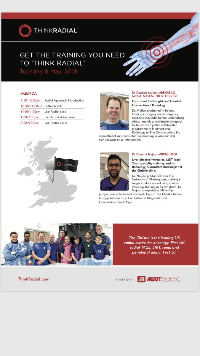 ChristieImaging's tweet photo. Another excellent radial access course hosted by the Christie Radiology department. Numerous live cases and video tips + tricks. Contact your local merit medical rep!! @DrDamianMullan @NajranPavan @Radiology_UK @elcie28 @MeritMedical @ChristieImaging #RadialFirst https://t.co/CuaWJtEJ3L