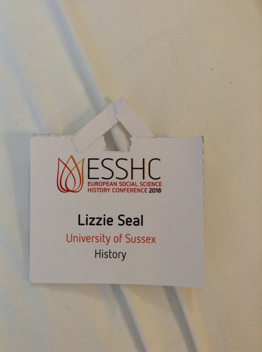 lizzieseal's tweet image. Broken #ESSHC2018 badge. @HistoryGirrl fashioned a repair for me but #doublebreak 

Also meant masquerading as from Sussex History. Sorry @sussexsociology