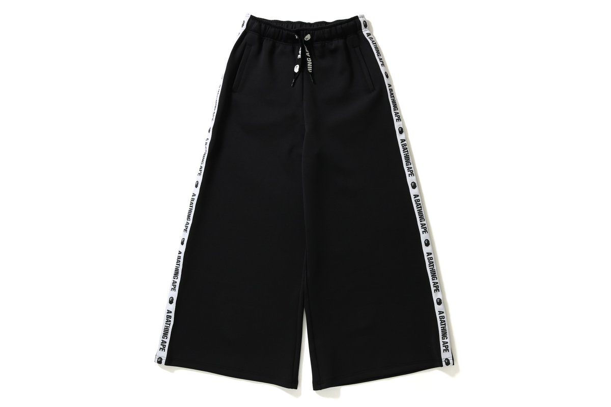 BAPEOFFICIAL's tweet photo. [BAPE® LADIES'] A BATHING APE® JERSEY WIDE PANTS

Releasing on April 7.
#bape https://t.co/xNRy7psMRD