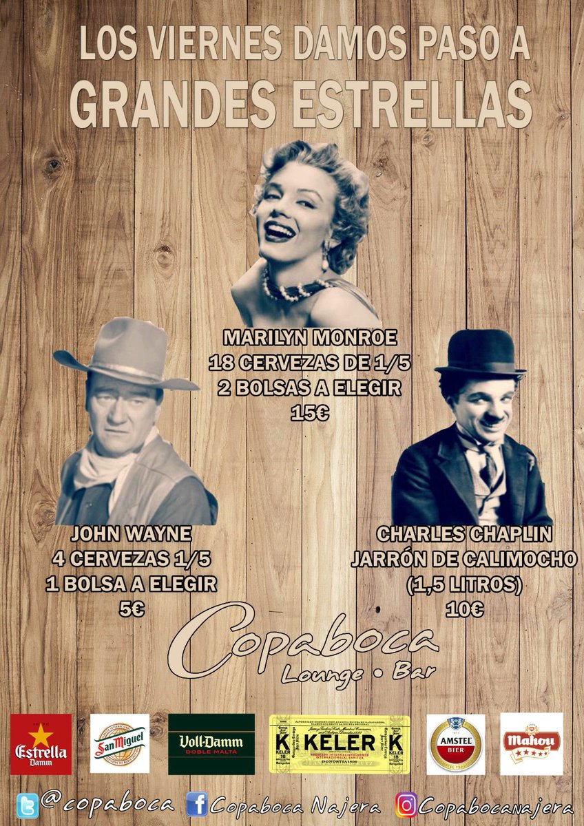 No te lo pierdas. A partir del próximo viernes 13 de Abril ven a disfrutar todos los viernes con tus amigos en Copaboca. ¿Te apetece disfrutarlos por la cara? Muy pronto más info.