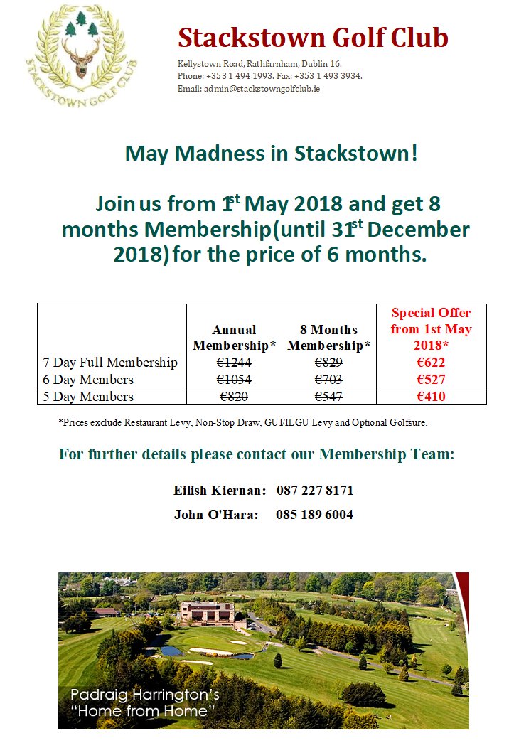 StackstownGC's tweet image. Greta offer on membership with May Madness⛳️
Share and like guys👍