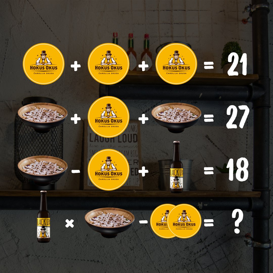 Kad dođeš na ispit iz matematike: 
Ako imaš 10 kebaba i 11 krumpirića, koliko tortilja stane na krov?
Možda na našem ispitu prođete bolje. 😜
#hokusokus🎩 #čarolijaokusa✨ #osijek