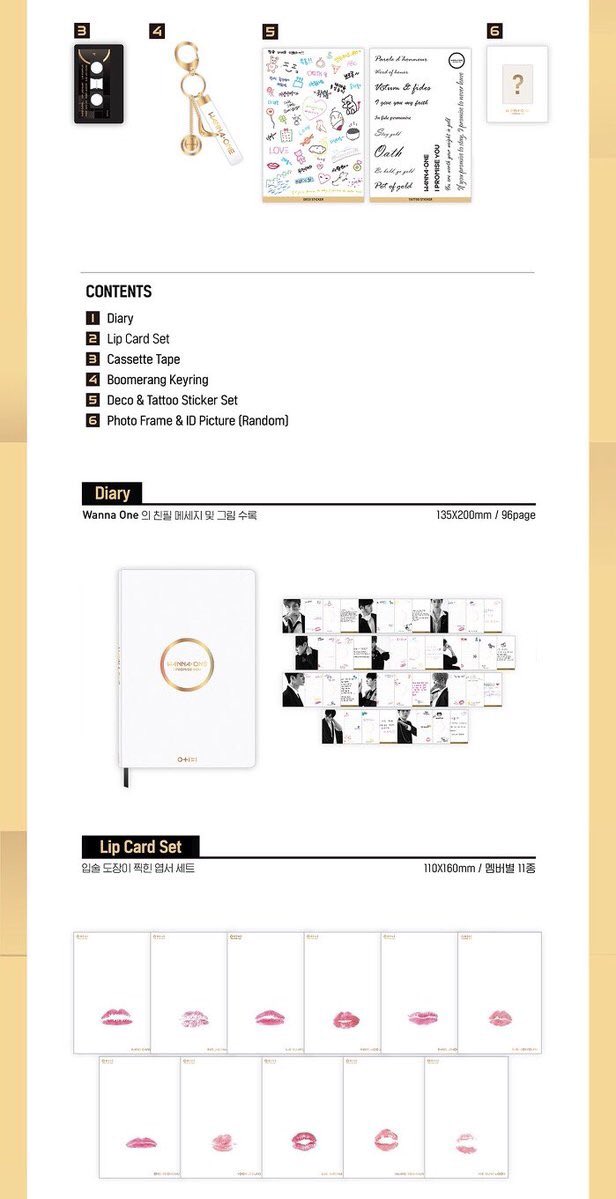 WANNAONE_TH's tweet photo. [Notice] รายละเอียดสินค้า Official ของ Wanna One ‘0+1=1 (I PROMISE YOU)’ (37,000วอน) ประกอบด้วย

- สมุดไดอารี่
- เซ็ตลิปการ์ด
- เทป cassette
- กุญแจ Boomerang
- สติกเกอร์ลายสักและสติกเกอร์ตกแต่ง
- กรอบรูป และ ID (สุ่มเมมเบอร์)

cr : sweetdanji_
#WANNAONE #워너원 https://t.co/uOEggBjXgJ