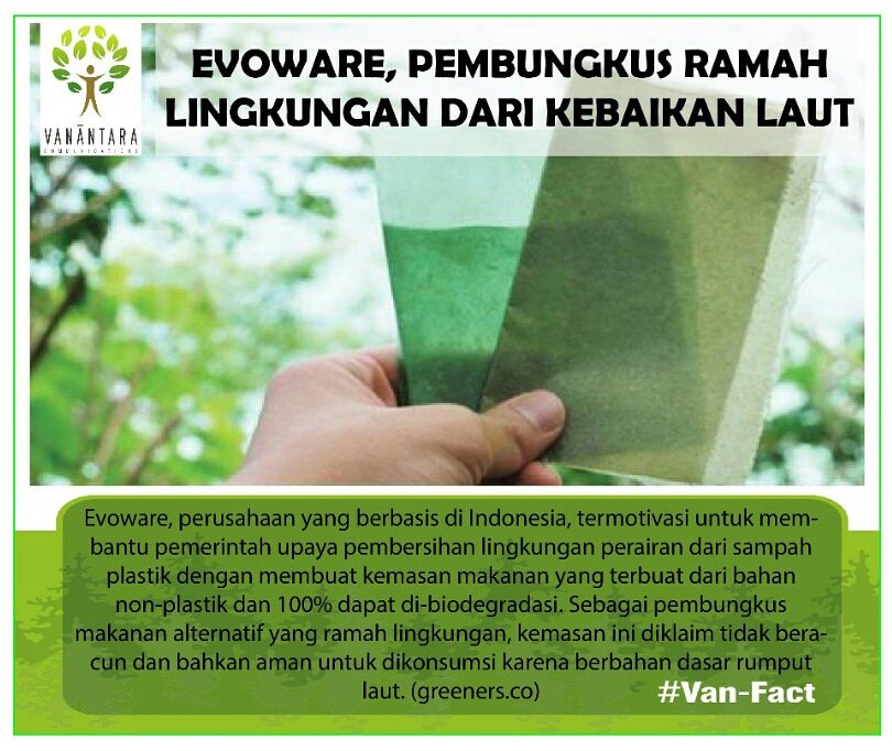 VanantaraCom's tweet photo. EVOWARE, PEMBUNGKUS RAMAH LINGKUNGAN DARI KEBAIKAN LAUT
#inovasi
#lingkungan
#laut
#evoware
#sampahplastik
#ramahlingkungan
#rumputlaut
#vanantara
#dyk
@kementerianlhk https://t.co/6bjRVcfRHP