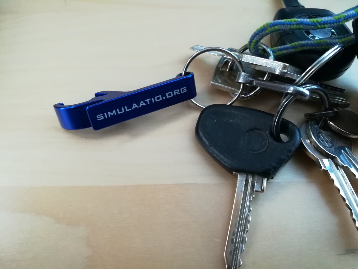 chainq's tweet photo. The best thing I got during @revision_party: this @simulaatio 🇫🇮 party branded keyfob bottle opener, courtesy of @thomasdj. #justrevision https://t.co/SVsK01Sif5