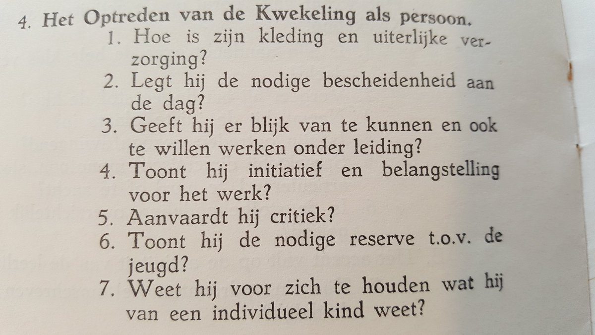 Richtlijnen voor het observeren van Kwekelingen (1955).
