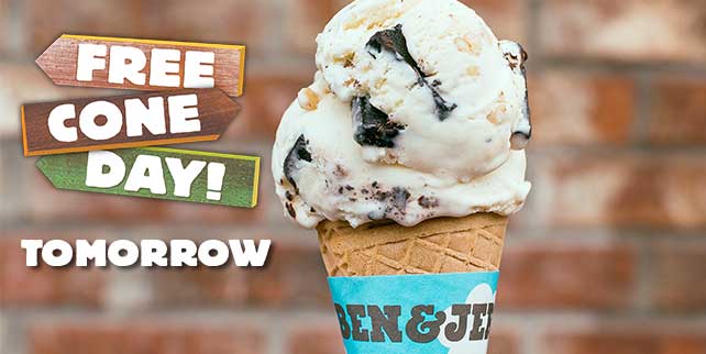 It's nearly our (and your) favourite day of the year! It's Free Cone day tomorrow! Scoop up your favourite flavour here: benjerrys.co/2GU7SAE