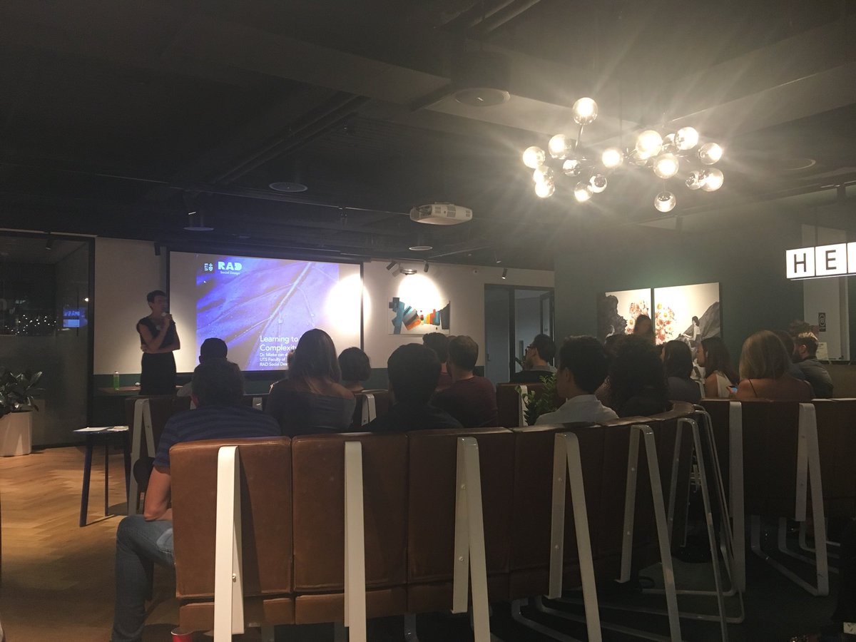 PeirceJohanna's tweet image. Learning to design for complexity @MiekevdBijl speaking at Social Innovators Sydney Meetup @WeWorkSydney #soinsydney #innovation #complexproblems #DesignThinking