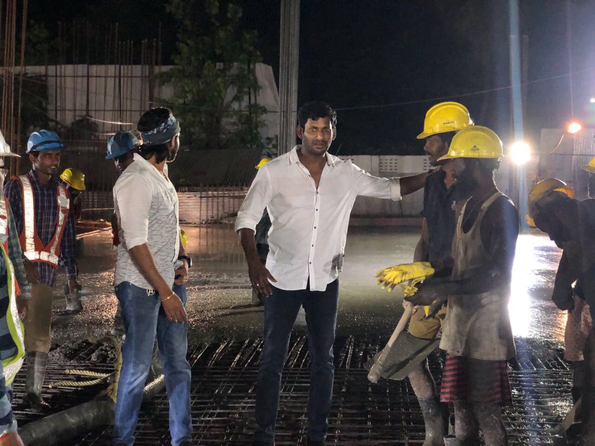 films_circle's tweet photo. Tamil Cine industry is totally blocked because of protest from #TFPC. But building works of #ArtistAssociation in full pace. Secretary @VishalKOfficial over sees every move personally to make everything right. https://t.co/TWY14o45U7