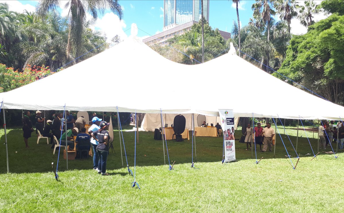 ZESN1's tweet photo. The biometric voter education and registration of Persons With Disabilities is now underway at the Harare Gardens. @ZECzim has availed 5 BVR kits to register voters. #usasarire #ungasaleli #BVRZW @Nmasivanda @DeafZimTrust https://t.co/ehXES1QlT3