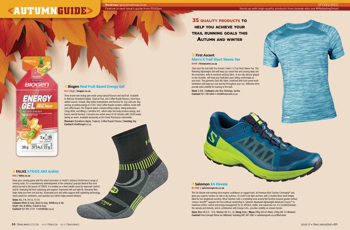TRAILza's tweet photo. Check out the Autumn Gear Guide featuring 35 fantastic products in our latest issue #TRAIL27, including apparel, socks, shoes, nutrition.
Read more 👉 https://t.co/7rkeoW7KYV
#trailrunning #gear #gearguide #magazine #advertising https://t.co/zFeKpe89pM