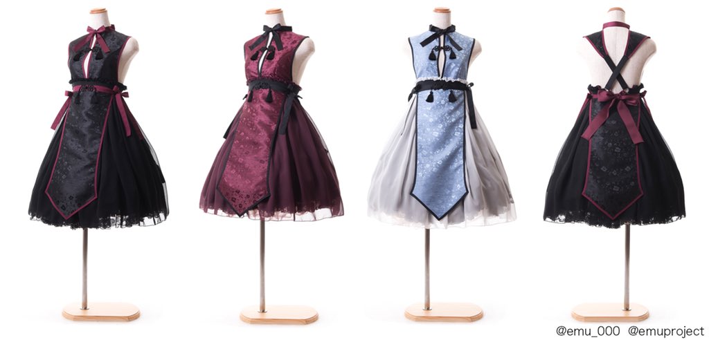 M企画　EMUPROJECT チャイナワンピース ロング丈　ワイン チャイナワンピースセット再販受注開始しました🙏✨ お届けまで約2ヶ後