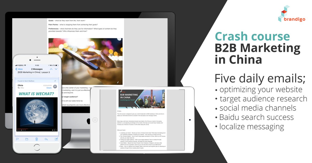 BrandigoGlobal's tweet image. Sign up for a free 5 day crash course in China marketing 👉🏼hubs.ly/H0bytn-0 #wechat #chinesewebsite #emailcourse