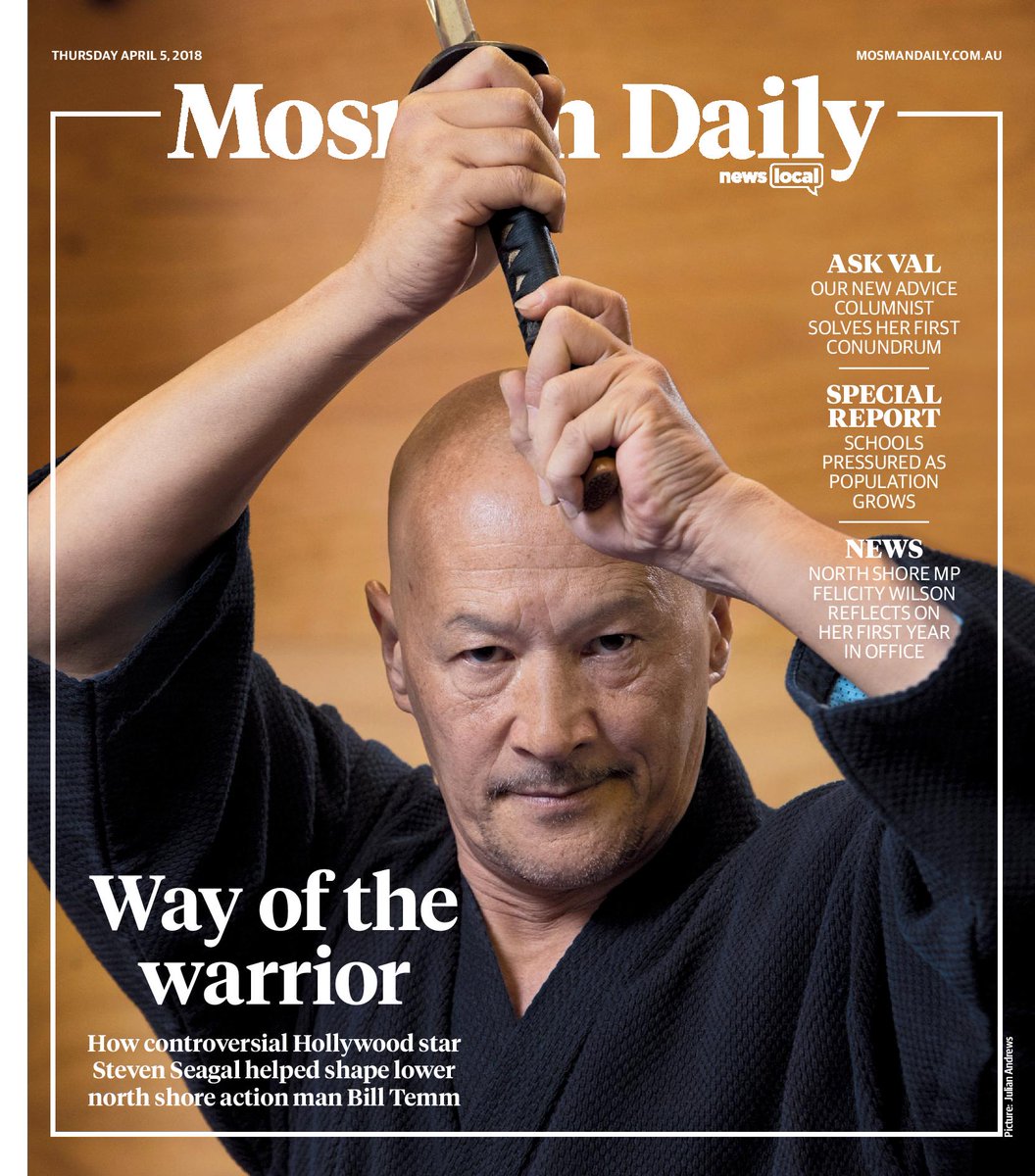 Martialartsmosm's tweet photo. Check out our very own #celebrity Bill Temm’s awesome cover and feature article in this week’s edition of #MosmanDaily!
Incredibly proud and honoured to have you with us Bill - #Sensei!
Link to the full article: https://t.co/ZYRtNsHgNS https://t.co/SSOXt3MrmX