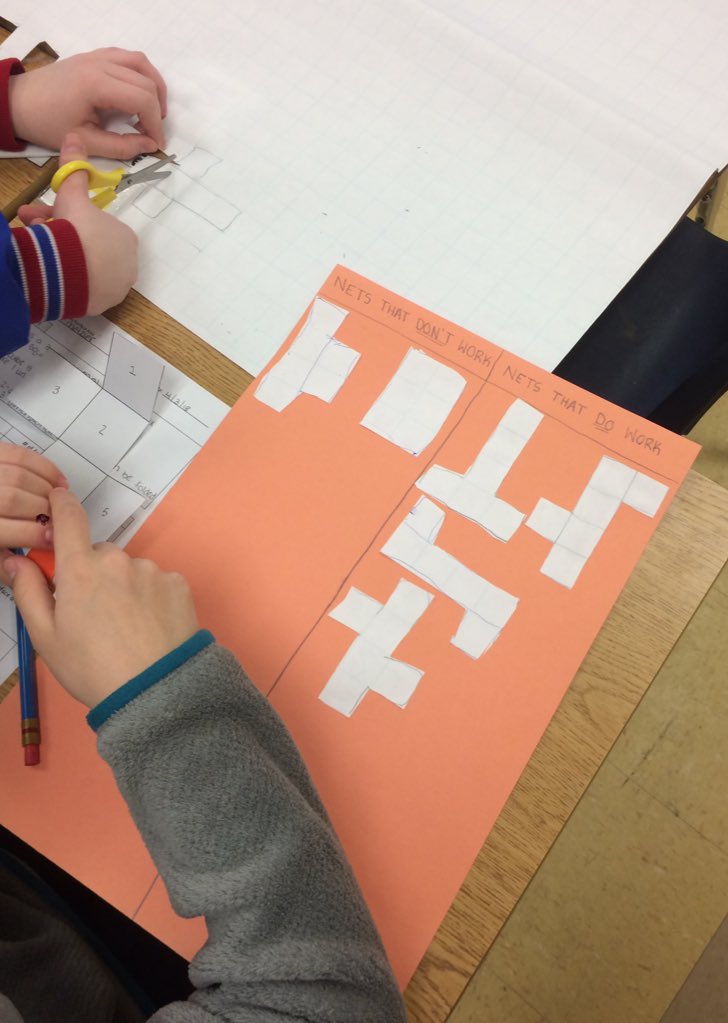 ms_dalessio's tweet photo. Creating nets of cubes! How many can you make? #handsonlearning #geometry https://t.co/8bvuhCMVxo