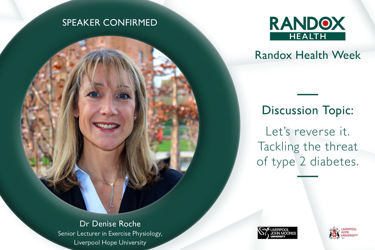 RandoxHealth's tweet photo. SPEAKER CONFIRMED: Dr Denise Roche @LiverpoolHopeUK will join #RandoxHealthWeek to discuss the threat of #diabetes.
Did you know, that if caught early enough, type 2 diabetes is reversible?
Get your FREE tickets to Randox Health Week to find out more: https://t.co/cRZcA1mZE8 https://t.co/LupDfwR5bf