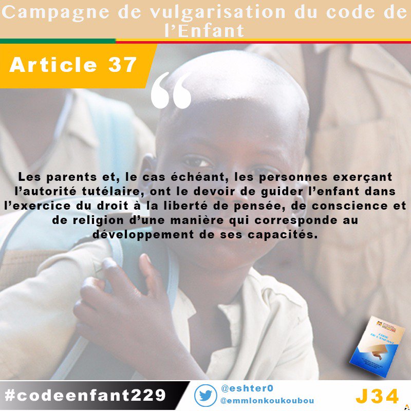 eshter0's tweet photo. Jour34: A la découverte du code de l'enfant
https://t.co/siTLcQ3oyv
#Codeenfant229
#Yali
#Civicleadership
@AtmanBOUBA @AurelieASZ @SavetheChildren @UNICEF_Benin @_AfricanUnion @UNICEF @seigla @AwanabiI92 @pkumako @cedric_aholou @voacitoyennes https://t.co/NwfuVvAyZd
