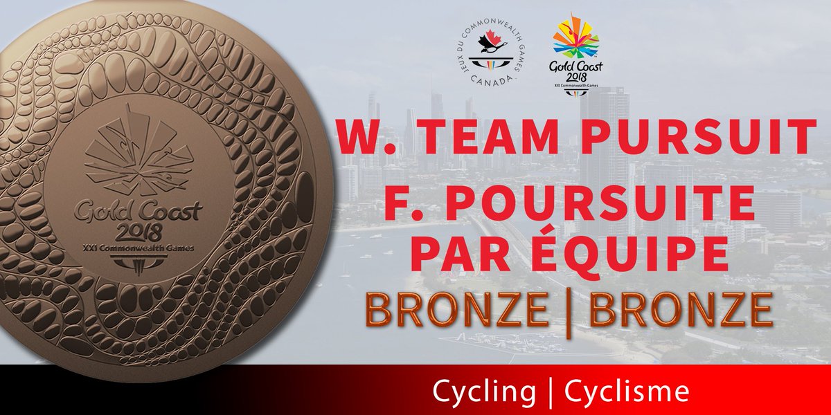 CwthSportCAN's tweet photo. MEDAL ALERT: Bronze in women's 4000m cycling team pursuit/ Bronze en poursuite par équipe 4000m @Alli_Bev, @arianebonhomme, @formacannie, @kinleygibson &amp; @stephroorda #LiveTheMoment @CyclingCanada https://t.co/6jIPmo1aiz