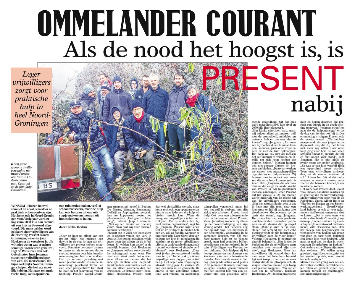 HielkoMerkus's tweet image. Vandaag in #Ommelander groot verhaal over de hulp die @PresentNG van oa @IngeJongman en @Obergum biedt