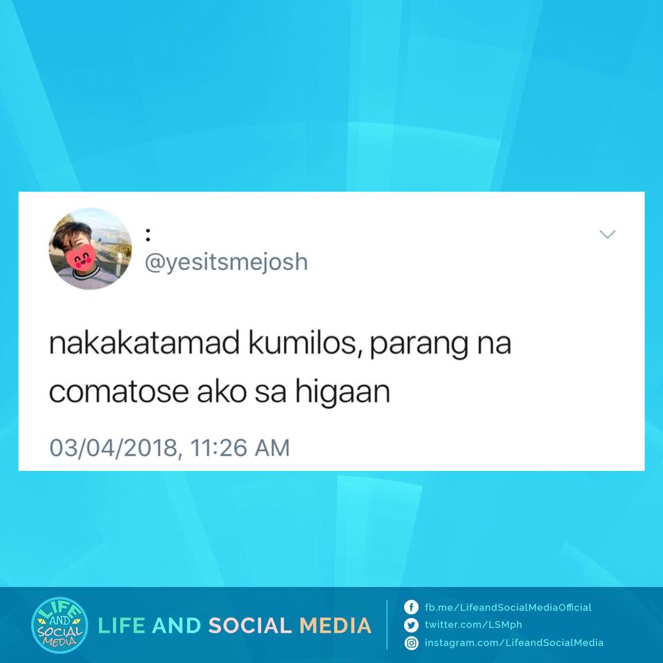trendingtweet09's tweet photo. Like nakakatamad tlaga kumilos
#LifeandSocialMedia https://t.co/IqokA6Is0I