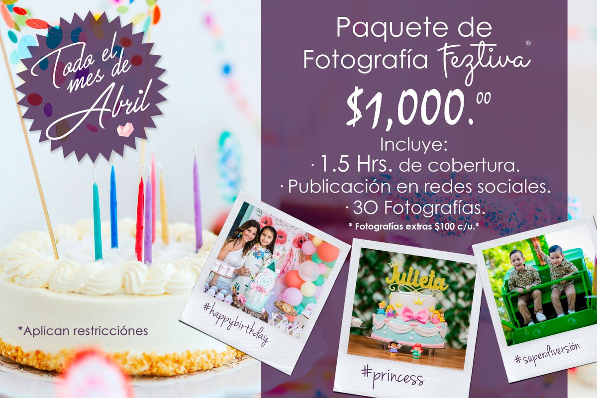 Feztiva's tweet photo. Para que tus recuerdos sean únicos necesitas las mejores fotografías. Aprovecha la promoción que tenemos para ti en este mes del niño. #fotografía #feztiva https://t.co/CjwFPbgxWp
