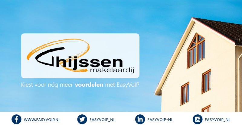 Na jarenlange prettige samenwerking heeft Thijssen Makelaardij gekozen voor nóg een handige dienst van EasyVoIP: een UC Manager met allerlei handige functionaliteiten, die het werk van de makelaars een stuk gemakkelijker maakt!
