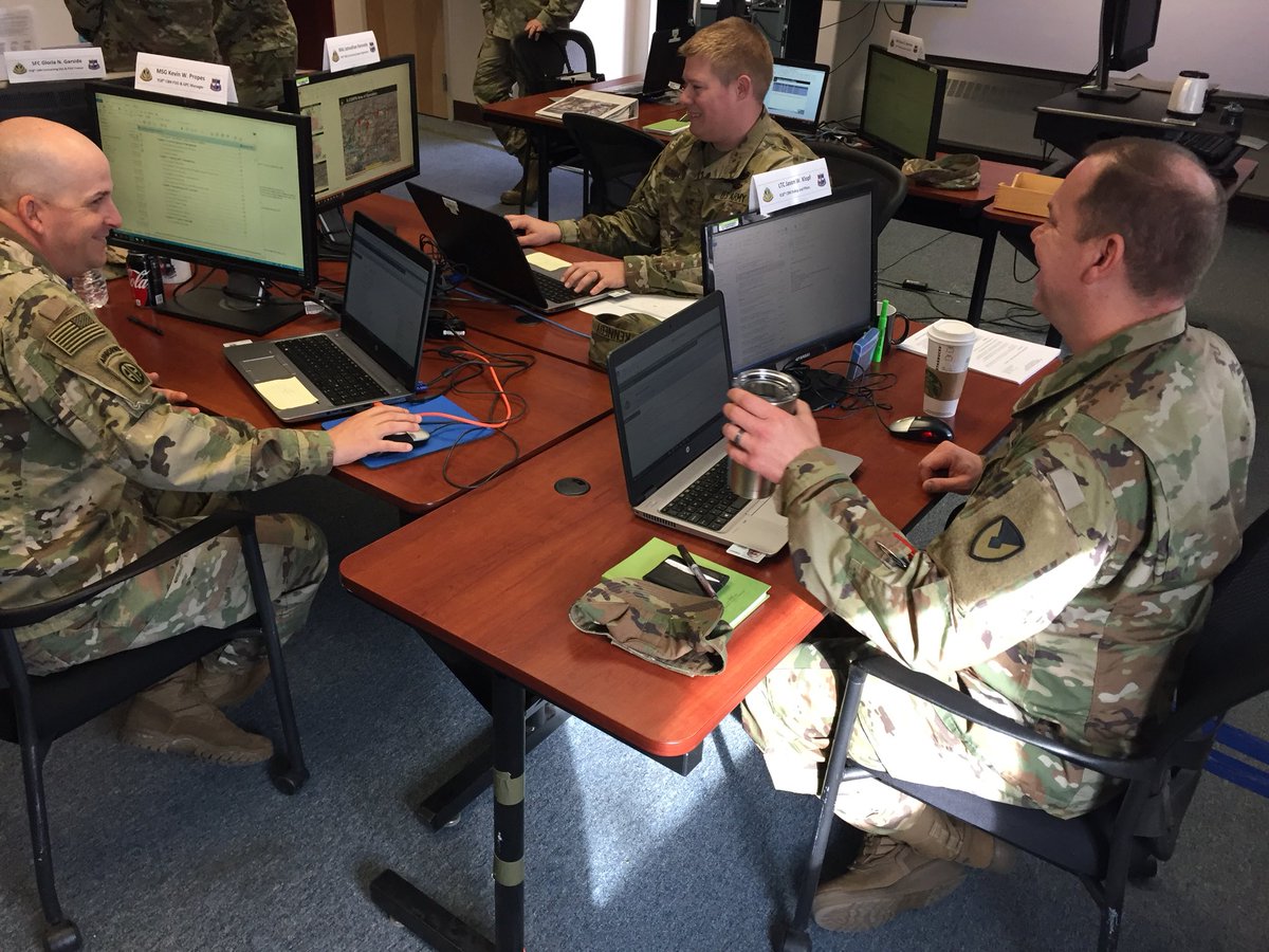 OCSJX's tweet photo. Members of the 918th Contracting Battalion work on contracting requirements for OCSJX-18 at Fort Carson, Colorado. #OCSJX https://t.co/BMvAj9R9WZ