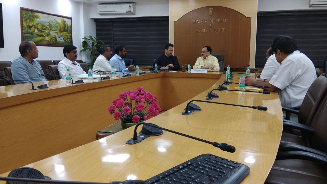 AnantkumarH's tweet photo. #Health is one of the key elements for any progressive community. 
Had a very productive meeting with @JPNadda Ji, Union MH&amp;FW, discussing about the current scenario of the health care sector, specially in rural areas &amp; the means of how it could be further improved. https://t.co/QYbXwCYCfX