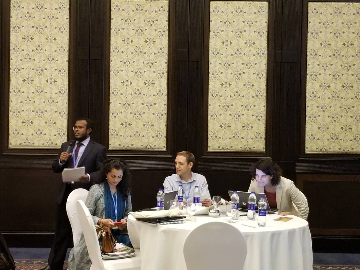 MoEnvmv's tweet photo. Mr. Ali Shareef chaired &amp; Presented as a member of #AdaptationCommitte of @UNFCCC at the session on Monitoring, Evaluation &amp; Learning @NAP_Central. #NAPExpo #climatechange #Adaptation https://t.co/ozBK0e9fh2