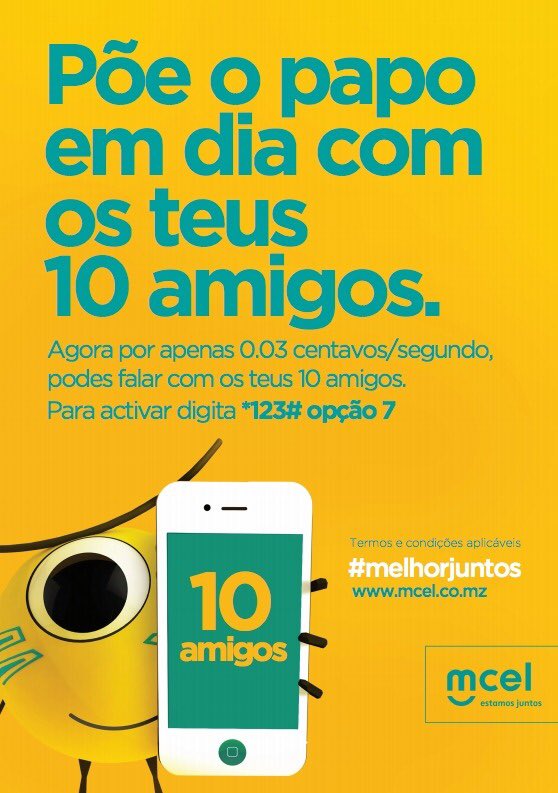 Tmcel_mz's tweet photo. Põe o papo em dia!
#10amigos
#melhorjuntos https://t.co/yt1sA579hj