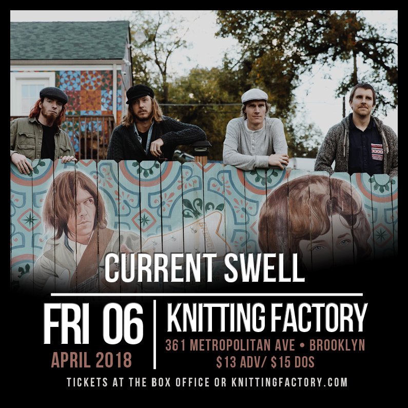 🌊 T O N I G H T 🌊 

<a href="/currentswell/">currentswell</a> are sweeping through the #KNITBK 
with @theMGBmusic and <a href="/avalleyson/">A Valley Son</a> riding the wave!

Come hang! 
 🎟: bit.ly/CurrentswellBK