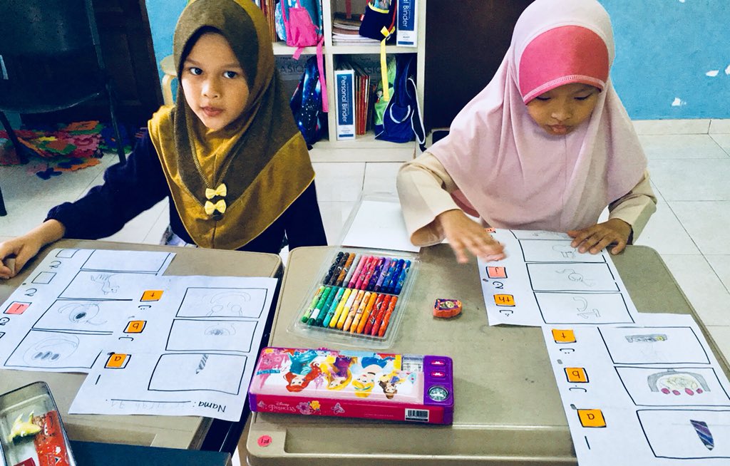 AsiqsCommunity's tweet photo. Kelas Jawi hari ini: kami perlu lukis gambar yang sama bentuknya dengan huruf Jawi!
#F1ASIQS 
#hanyadiASIQS https://t.co/R2NIF9DUPq