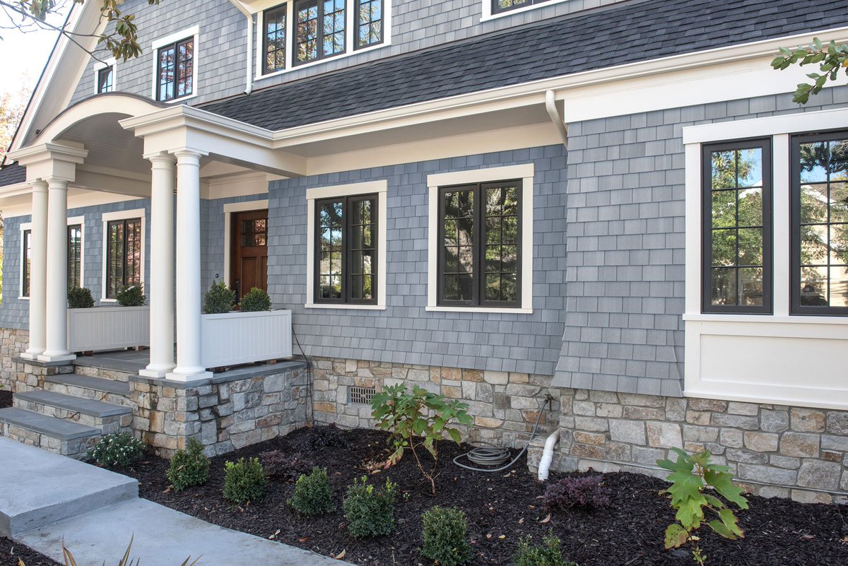 GSLumberCorp's tweet photo. Need inspiration? Protect and beautify your home's exterior with RoughSawn NuCedar shingles (shown here in Aleutian blue). #GSLInspires https://t.co/jWlPh7ZdPM