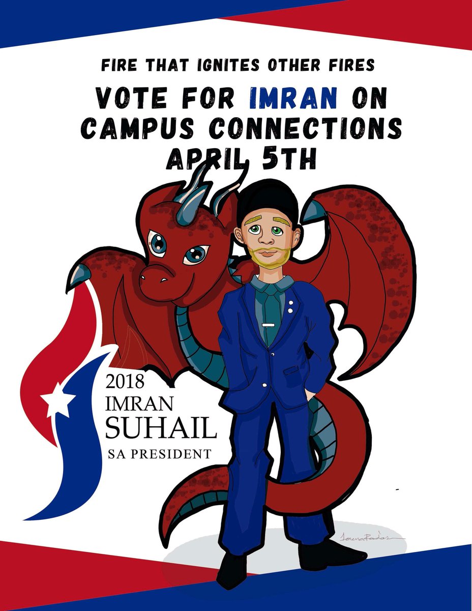 VOTE in the Student Association Elections today on Campus Connection! Polls are open until 4pm on Friday! We have 3 amazing candidates running for Presidency