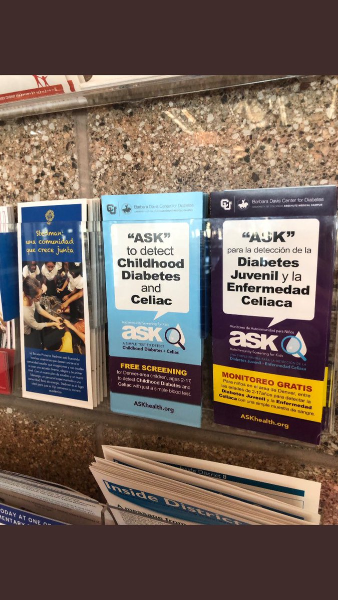 Just1Stick's tweet photo. ASK pilot program in Colorado screens for Type One Diabetes and Celiac in children ages 2-17. THIS is what every doctor's office needs! #JustOneStick can save a life! #screeningforall  #T1D #diabetes @BeyondType1 @JDRF @DiabetesMine @JDRFAdvocacy https://t.co/ZrZwxgGIDA