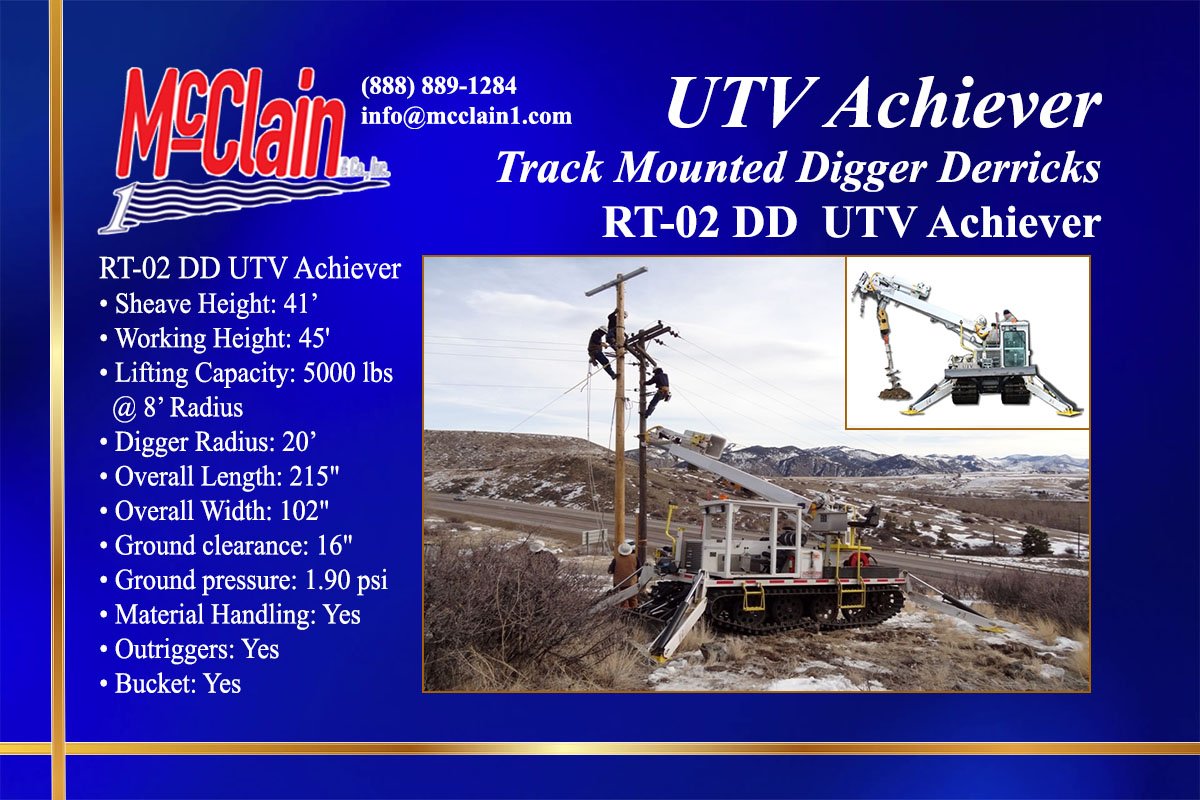 McClainRentals's tweet photo. Track Mounted Digger Derricks - McClain & Co., Inc.
Product description link: https://t.co/8QlKC3ON3p
Designed for stability, simplicity & ease of use for power line distribution work, up to 65 foot poles, up to 24β³ in diameter, 5,000 lbs maximum lift.
#diggerderricks https://t.co/XHDwlBrjE4