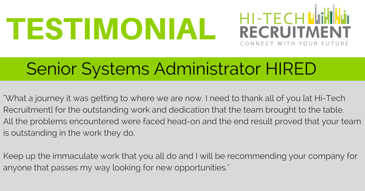 HiTech_IT's tweet photo. [TESTIMONIAL THURSDAY]

#JobSeekersSA #JobAdviceSA  #TOPTalent #Recruitment #LuloJobPortal https://t.co/nadKeyVmvb