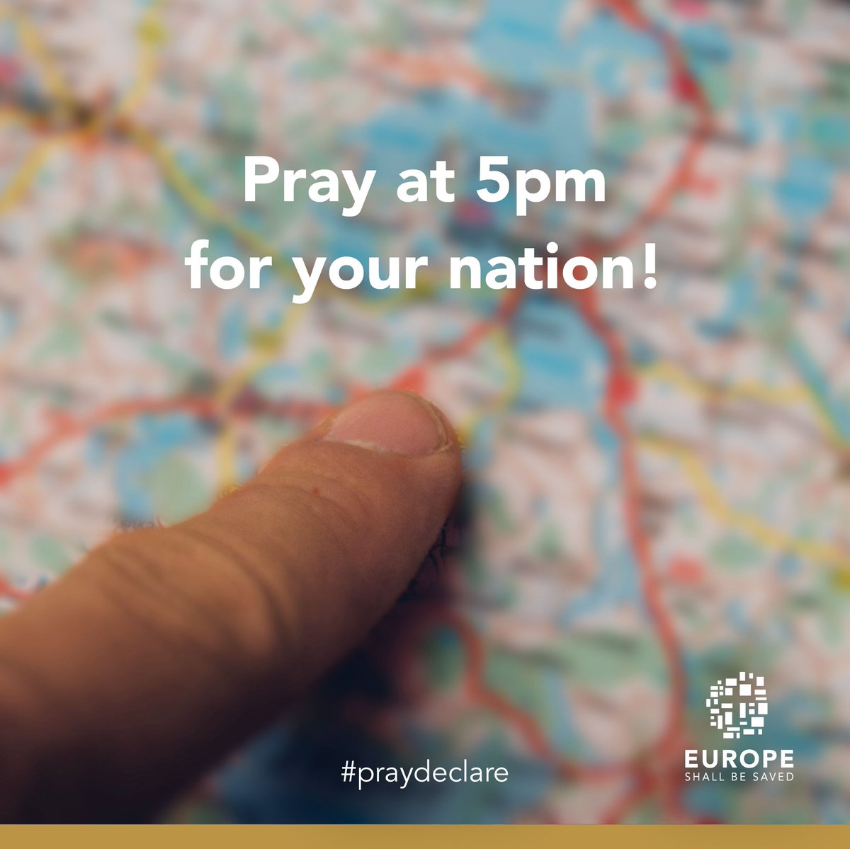 ESBSmovement's tweet photo. Set your alarm clock daily at 5pm and write the name of your nation in the comments when you prayed for it! Wherever we are in Europe let's pray and declare daily that our nations shall be saved!  #praydeclare #5pm https://t.co/g6dSrkJFft