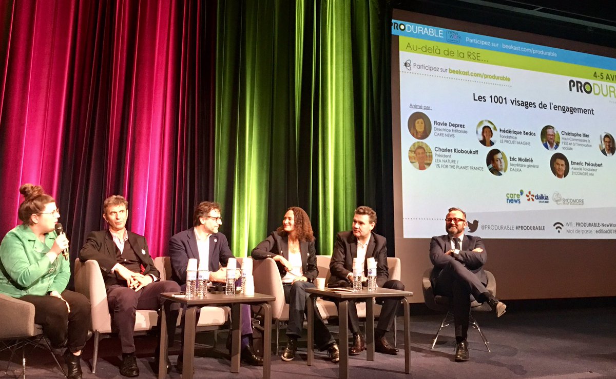 IGougenheim's tweet photo. Pour clôturer #ProDurable2018 avec une belle rencontre autour des 10001 visages de l'engagement avec @ItierCh @FrederiqueBedos @emery79, animée par @FlavieDeprez pour @CarenewsCom https://t.co/NFxBuSsnJZ