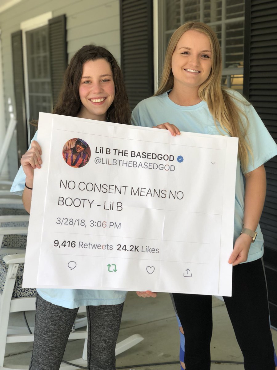 allyd682's tweet photo. . @LILBTHEBASEDGOD HEY LIL B, WE’RE SO GLAD YOU’RE MAKING A STAND ABOUT SEXUAL ASSAULT! THE ORGANIZATION IM IN IS HOSTING AN EVENT AT UNC TODAY TO RAISE AWARENESS ABOUT THIS MATTER! THANKS FOR SPREADING THE WORD AS WELL! - Ally D https://t.co/TiENJeG4Cs