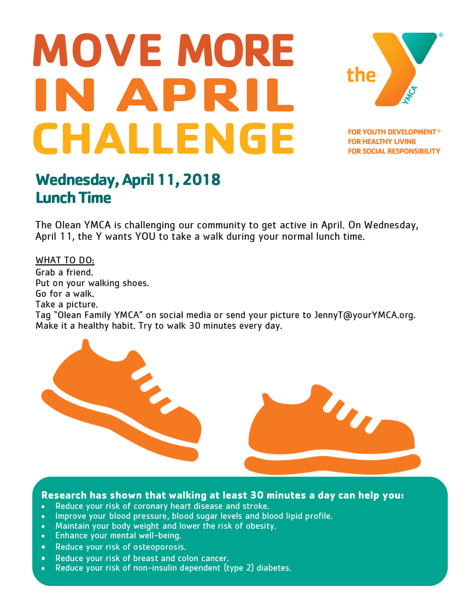 YMCAOlean's tweet photo. Next week: The challenge is on! Tag us @YMCAOlean with your pic! https://t.co/y8HmJOSrKN